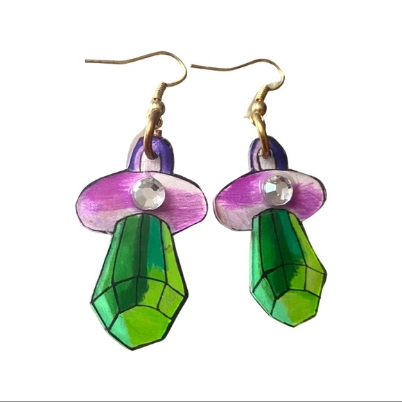 Pop Ring handmade statement Earrings - Picture 1 of 3